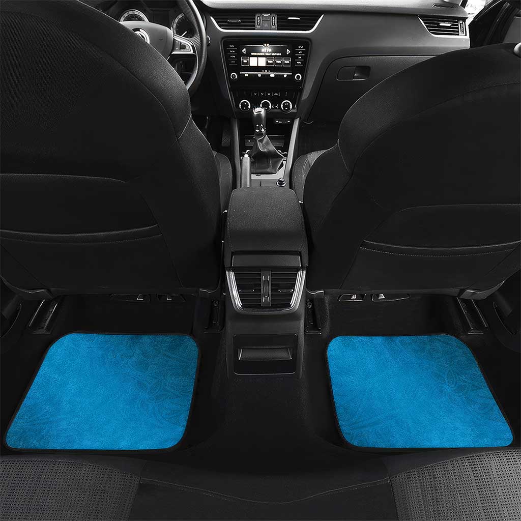 Blue Gradient Polynesia Car Mats Hawaiian Tribal Hammerhead Shark Tattoo LT14 Set 2pcs - Back Blue - Polynesian Pride