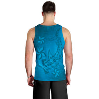 Blue Gradient Polynesia Men Tank Top Hawaiian Tribal Hammerhead Shark Tattoo LT14 - Polynesian Pride
