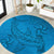 Blue Gradient Polynesia Round Carpet Hawaiian Tribal Hammerhead Shark Tattoo