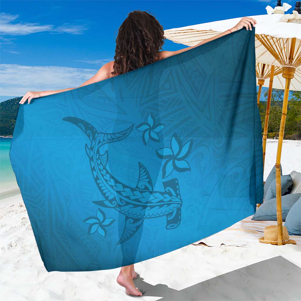 Blue Gradient Polynesia Sarong Hawaiian Tribal Hammerhead Shark Tattoo LT14 One Size 44 x 66 inches Blue - Polynesian Pride