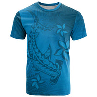 Blue Gradient Polynesia T Shirt Hawaiian Tribal Hammerhead Shark Tattoo LT14 Blue - Polynesian Pride