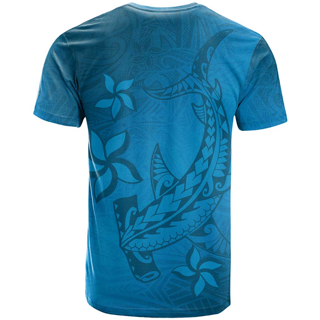 Blue Gradient Polynesia T Shirt Hawaiian Tribal Hammerhead Shark Tattoo LT14 - Polynesian Pride