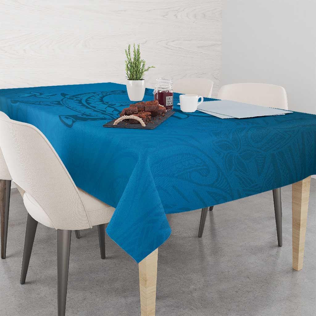 Blue Gradient Polynesia Tablecloth Hawaiian Tribal Hammerhead Shark Tattoo LT14 - Polynesian Pride