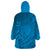 Blue Gradient Polynesia Wearable Blanket Hoodie Hawaiian Tribal Hammerhead Shark Tattoo