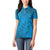 Blue Gradient Polynesia Women Polo Shirt Hawaiian Tribal Hammerhead Shark Tattoo