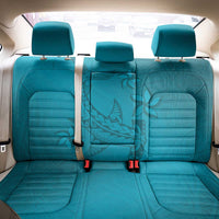Dark Cyan Gradient Polynesia Back Car Seat Cover Hawaiian Tribal Hammerhead Shark Tattoo LT14 - Polynesian Pride