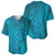 Dark Cyan Gradient Polynesia Baseball Jersey Hawaiian Tribal Hammerhead Shark Tattoo