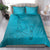 Dark Cyan Gradient Polynesia Bedding Set Hawaiian Tribal Hammerhead Shark Tattoo