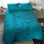 Dark Cyan Gradient Polynesia Bedding Set Hawaiian Tribal Hammerhead Shark Tattoo