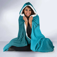 Dark Cyan Gradient Polynesia Hooded Blanket Hawaiian Tribal Hammerhead Shark Tattoo LT14 - Polynesian Pride