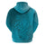 Dark Cyan Gradient Polynesia Hoodie Hawaiian Tribal Hammerhead Shark Tattoo