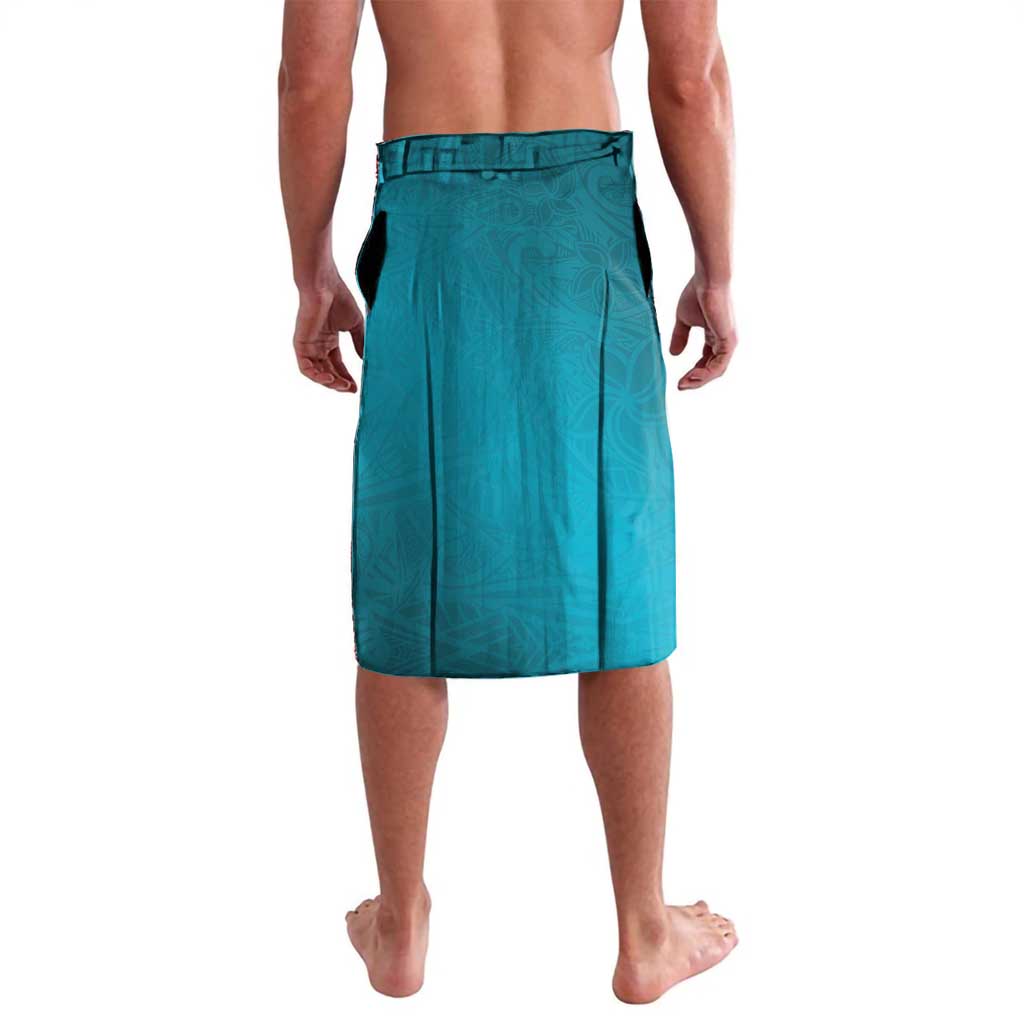 Dark Cyan Gradient Polynesia Lavalava Hawaiian Tribal Hammerhead Shark Tattoo LT14 - Polynesian Pride