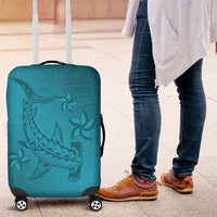 Dark Cyan Gradient Polynesia Luggage Cover Hawaiian Tribal Hammerhead Shark Tattoo LT14 Dark Cyan - Polynesian Pride