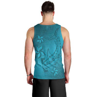 Dark Cyan Gradient Polynesia Men Tank Top Hawaiian Tribal Hammerhead Shark Tattoo LT14 - Polynesian Pride