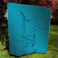 Dark Cyan Gradient Polynesia Quilt Hawaiian Tribal Hammerhead Shark Tattoo LT14 - Polynesian Pride