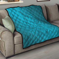 Dark Cyan Gradient Polynesia Quilt Hawaiian Tribal Hammerhead Shark Tattoo LT14 - Polynesian Pride