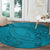 Dark Cyan Gradient Polynesia Round Carpet Hawaiian Tribal Hammerhead Shark Tattoo