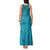 Dark Cyan Gradient Polynesia Tank Maxi Dress Hawaiian Tribal Hammerhead Shark Tattoo