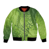 Green Gradient Polynesia Bomber Jacket Hawaiian Tribal Hammerhead Shark Tattoo LT14 Unisex Green - Polynesian Pride