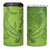 Green Gradient Polynesia 4 in 1 Can Cooler Tumbler Hawaiian Tribal Hammerhead Shark Tattoo