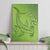 Green Gradient Polynesia Canvas Wall Art Hawaiian Tribal Hammerhead Shark Tattoo