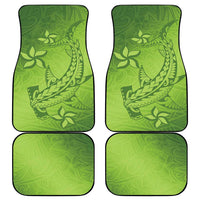 Green Gradient Polynesia Car Mats Hawaiian Tribal Hammerhead Shark Tattoo LT14 - Polynesian Pride