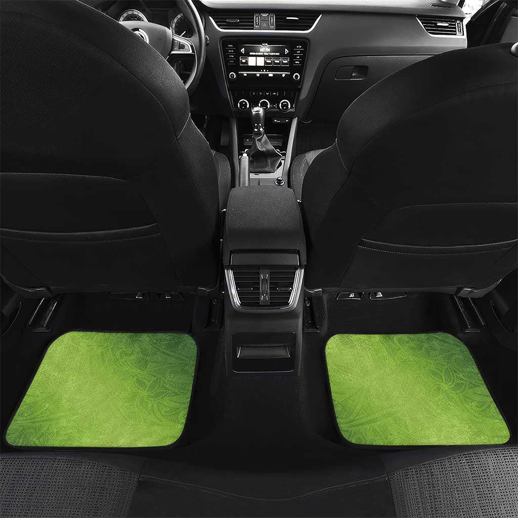 Green Gradient Polynesia Car Mats Hawaiian Tribal Hammerhead Shark Tattoo LT14 Set 2pcs - Back Green - Polynesian Pride
