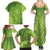 Green Gradient Polynesia Family Matching Summer Maxi Dress and Hawaiian Shirt Hawaiian Tribal Hammerhead Shark Tattoo