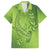 Green Gradient Polynesia Family Matching Summer Maxi Dress and Hawaiian Shirt Hawaiian Tribal Hammerhead Shark Tattoo