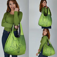 Green Gradient Polynesia Grocery Bag Hawaiian Tribal Hammerhead Shark Tattoo LT14 - Polynesian Pride