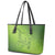 Green Gradient Polynesia Leather Tote Bag Hawaiian Tribal Hammerhead Shark Tattoo