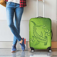 Green Gradient Polynesia Luggage Cover Hawaiian Tribal Hammerhead Shark Tattoo LT14 - Polynesian Pride