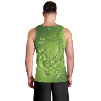 Green Gradient Polynesia Men Tank Top Hawaiian Tribal Hammerhead Shark Tattoo LT14 - Polynesian Pride