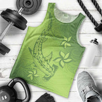 Green Gradient Polynesia Men Tank Top Hawaiian Tribal Hammerhead Shark Tattoo LT14 - Polynesian Pride