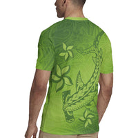 Green Gradient Polynesia Rugby Jersey Hawaiian Tribal Hammerhead Shark Tattoo LT14 - Polynesian Pride