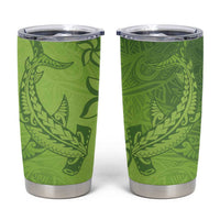 Green Gradient Polynesia Tumbler Cup Hawaiian Tribal Hammerhead Shark Tattoo LT14 Green - Polynesian Pride