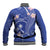 FSM Chuuk Constitution Day Baseball Jacket Frangipani Flowers Polynesian Curves Style