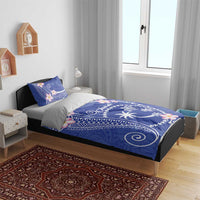 FSM Chuuk Constitution Day Bedding Set Frangipani Flowers Polynesian Curves Style LT14 - Polynesian Pride