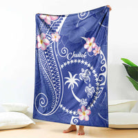 FSM Chuuk Constitution Day Blanket Frangipani Flowers Polynesian Curves Style LT14 - Polynesian Pride