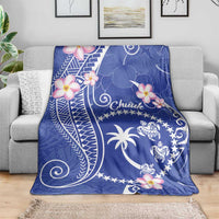 FSM Chuuk Constitution Day Blanket Frangipani Flowers Polynesian Curves Style LT14 - Polynesian Pride