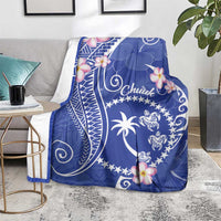 FSM Chuuk Constitution Day Blanket Frangipani Flowers Polynesian Curves Style LT14 - Polynesian Pride