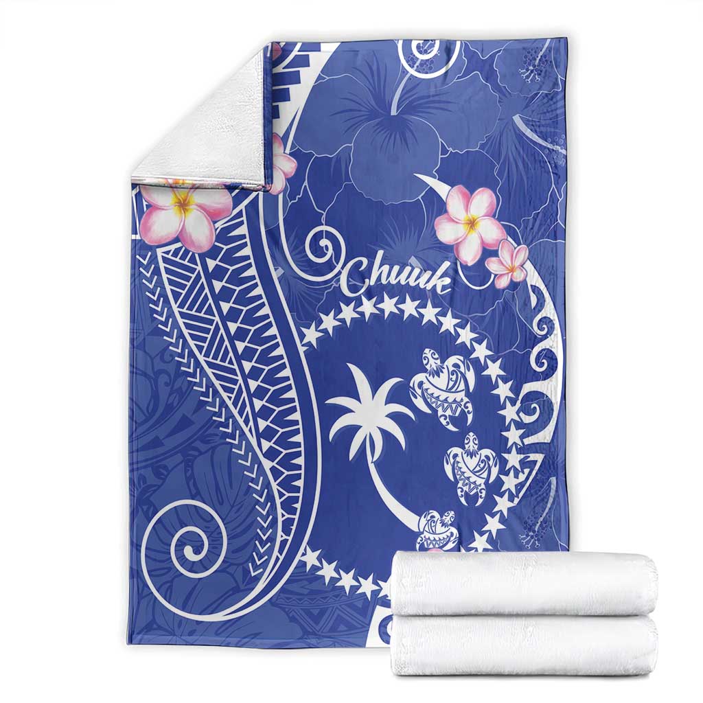 FSM Chuuk Constitution Day Blanket Frangipani Flowers Polynesian Curves Style LT14 - Polynesian Pride