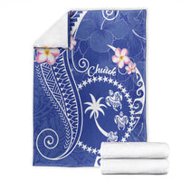 FSM Chuuk Constitution Day Blanket Frangipani Flowers Polynesian Curves Style LT14 - Polynesian Pride