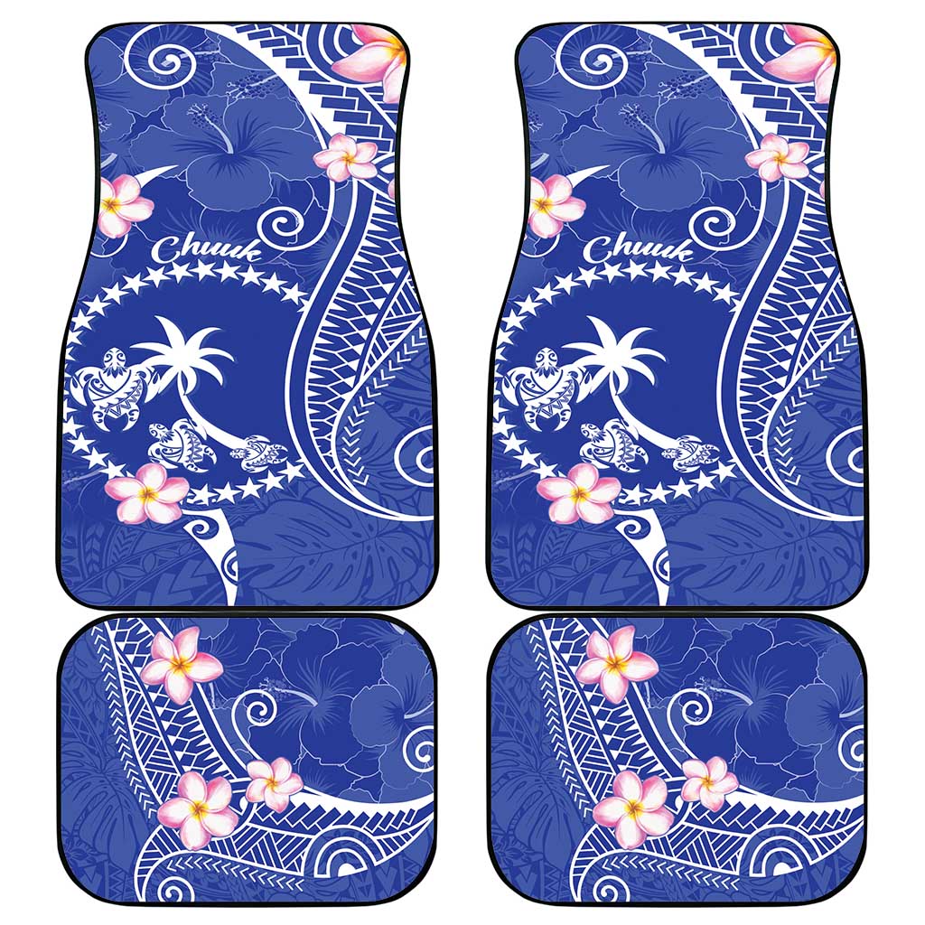 FSM Chuuk Constitution Day Car Mats Frangipani Flowers Polynesian Curves Style LT14 - Polynesian Pride