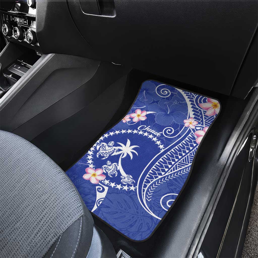 FSM Chuuk Constitution Day Car Mats Frangipani Flowers Polynesian Curves Style LT14 - Polynesian Pride