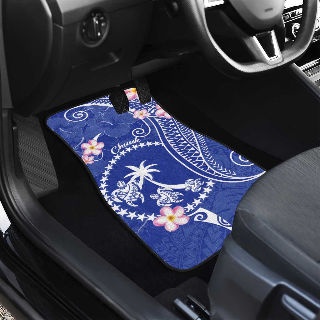 FSM Chuuk Constitution Day Car Mats Frangipani Flowers Polynesian Curves Style LT14 - Polynesian Pride
