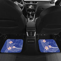FSM Chuuk Constitution Day Car Mats Frangipani Flowers Polynesian Curves Style LT14 Set 2pcs - Back Blue - Polynesian Pride