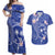 FSM Chuuk Constitution Day Couples Matching Off Shoulder Maxi Dress and Hawaiian Shirt Frangipani Flowers Polynesian Curves Style