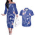 FSM Chuuk Constitution Day Couples Matching Off The Shoulder Long Sleeve Dress and Hawaiian Shirt Frangipani Flowers Polynesian Curves Style