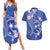 FSM Chuuk Constitution Day Couples Matching Summer Maxi Dress and Hawaiian Shirt Frangipani Flowers Polynesian Curves Style